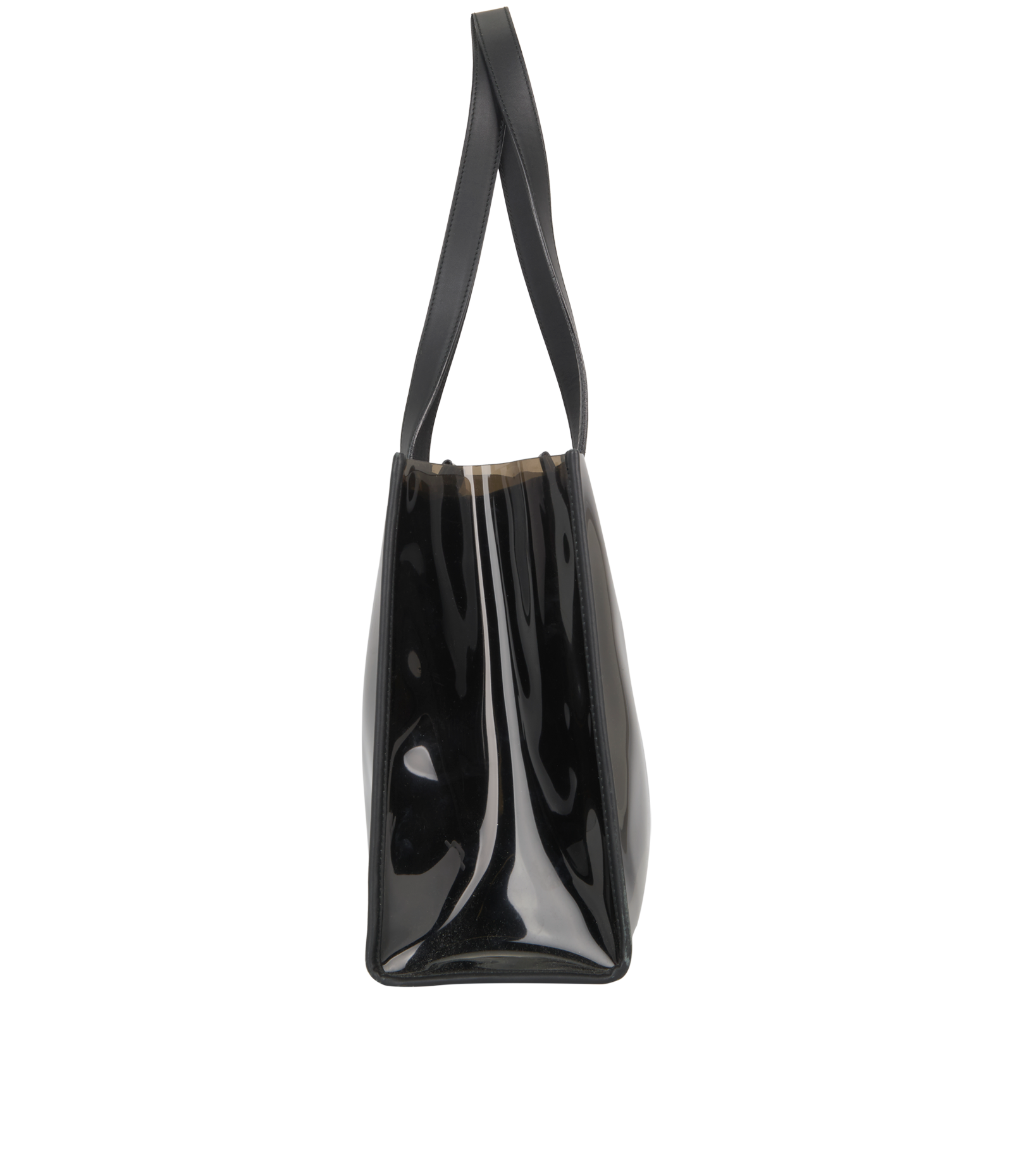 Double-Layer Tote, &pound;150, Handbags, Black, Canvas/PVC, Side view